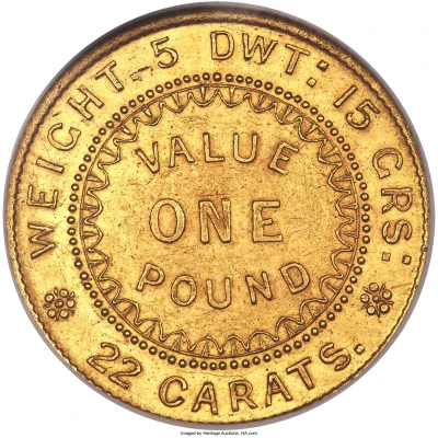 1 Pound - Victoria Adelaide Pound - Dentilated; South Australia back