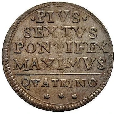 1 Quattrino - Pius VI back