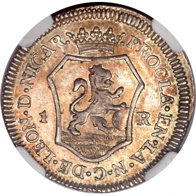 1 Real - Ferdinand VII Proclamation coinage back