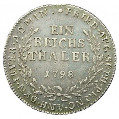 1 Reichsthaler - Friederike Auguste Sophie back