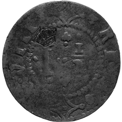 1½ Réis - Pedro V Countermark "Small Crown" over 1 ½ Real, Portugal/João IV ND front