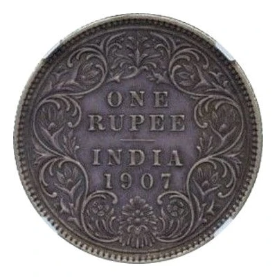 1 Rupee - Edward VII Straits Settlements MulePattern Mule, Old Type back