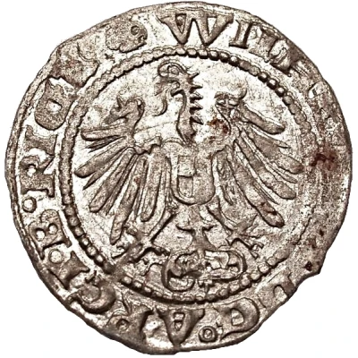 1 Schilling - Heinrich von Galen and Wilhelm von Brandenburg Riga; bumpy top with long sides back