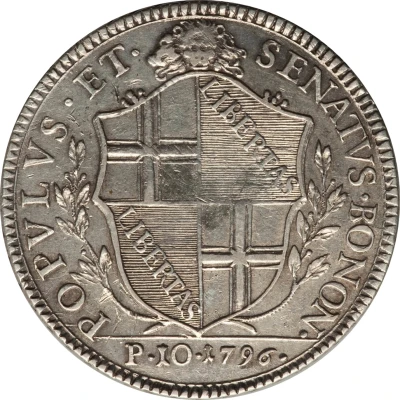 1 Scudo Revolutionary coinage; Type II - with tree front