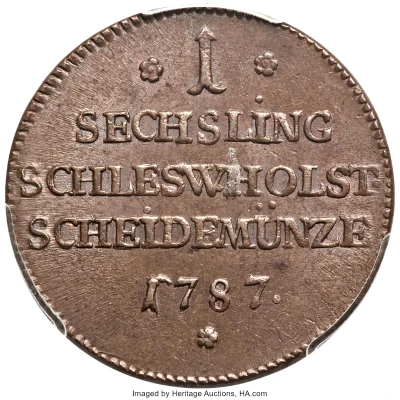 1 Sechsling - Christian VII back