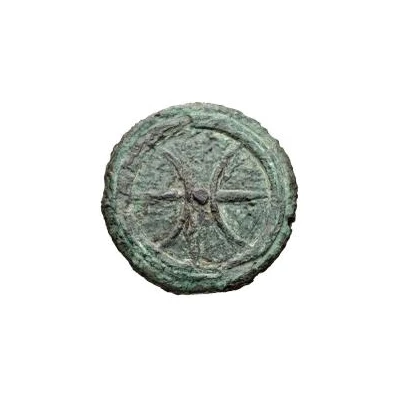 1 Semis Archaic wheel / Crescents 240 BC - 225 BC front