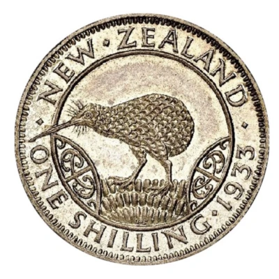 1 Shilling - George V Kiwi Shilling; pattern back