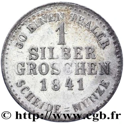 1 Silbergroschen - William II and Frederick William back