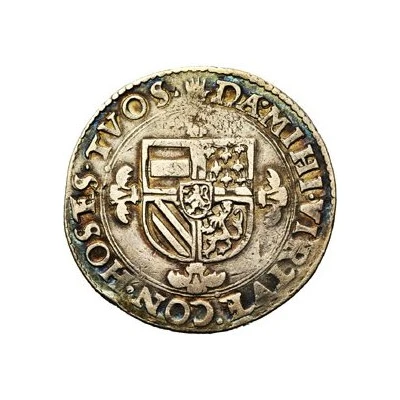 1 Silver Gulden "Karolus" - Charles V Late type ND back