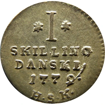 1 Skilling Dansk - Christian VII back