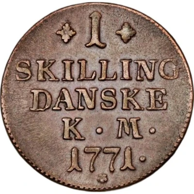 1 Skilling Dansk - Christian VII back