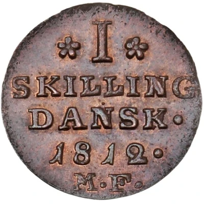 1 Skilling Dansk - Frederik VI back