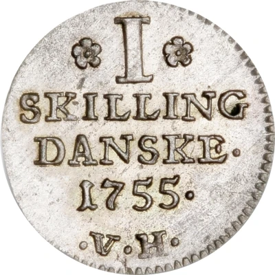 1 Skilling Dansk - Frederik V back