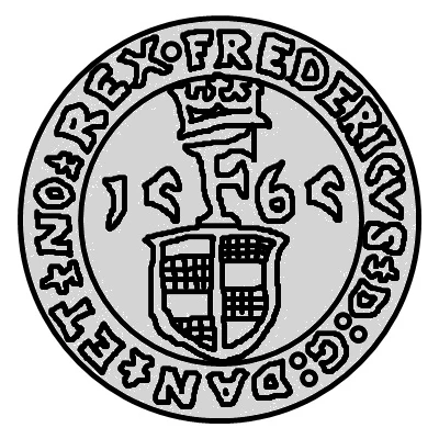 1 Sølvmønt - Frederik II Visby front