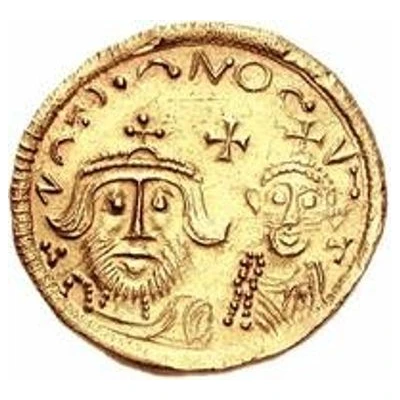 1 Solidus In the name of Heraclius and Heraclius Constantine; Cross with flat ends; sinking busts front