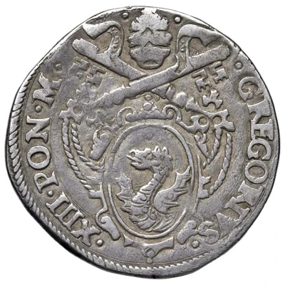 1 Testone - Gregory XIII Simple shield ND front