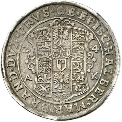 1 Thaler - Christian William of Brandenburg back