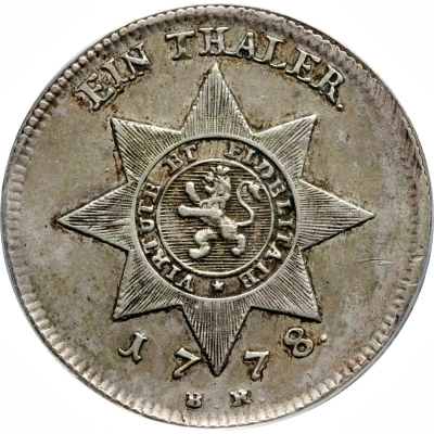 1 Thaler - Frederick II Sterntaler/Blooddollar back