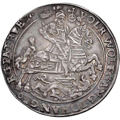 1 Thaler - Volrat VI, Wolfgang III, and John George front