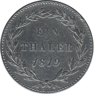 1 Thaler - William I back