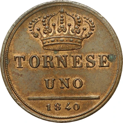 1 Tornese - Ferdinando II back