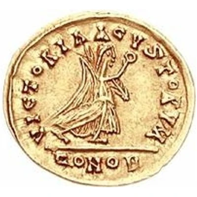 1 Tremissis In the name of Anastasius I; Lyon back