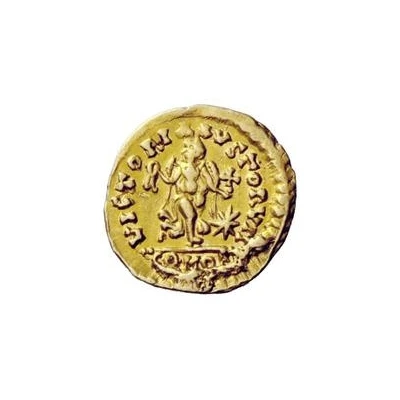 1 Tremissis - Witigis / In the name of Justinian I, 527-565 Ravenna back