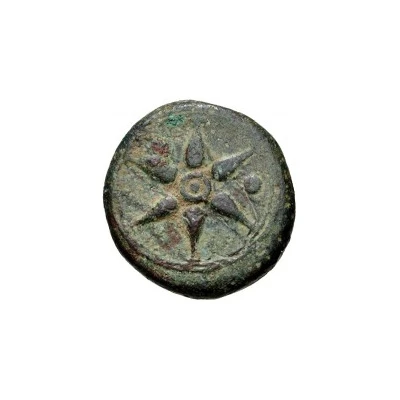 1 Uncia Wheel / Anchor; struck 225 BC - 211 BC front