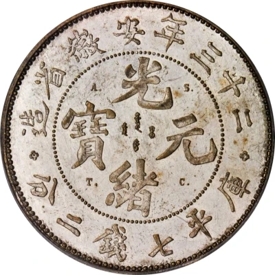 1 Yuan - Guangxu Eight characters; pattern front