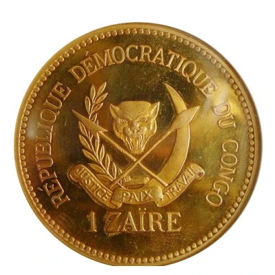 1 Zaïre J.D. Mobutu; Gilt Brass front