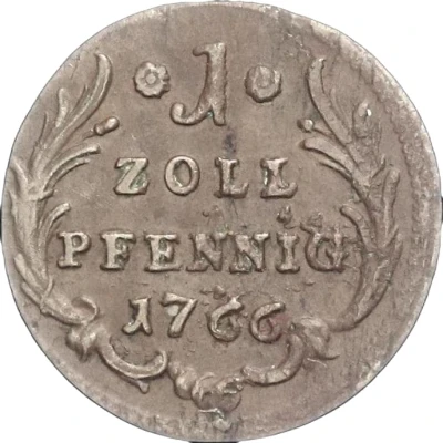 1 Zollpfennig - Charles Theodor back