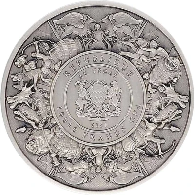 10 000 Francs CFA Mermaid and Unicorn front