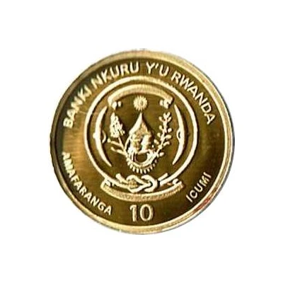 10 Amafaranga Lion; gold front