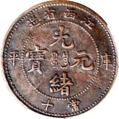 10 Cash - Guangxu "KIANG-SI"; with mountain; Ku-Ping ND front