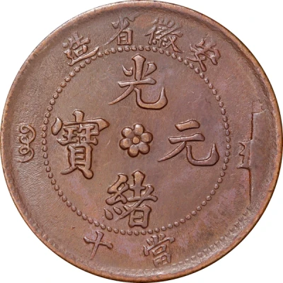 10 Cash - Guangxu With English denomination; two characters ND front