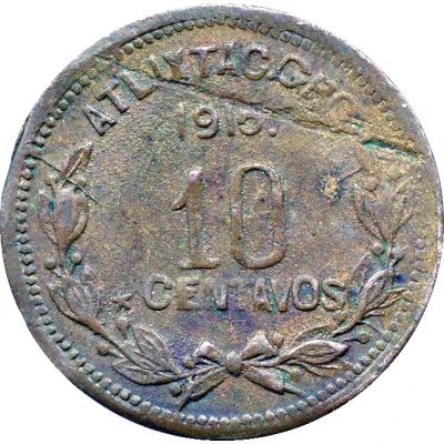 10 Centavos Atlixtac; with dot back