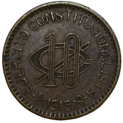 10 Centavos Constitutionalist Army back