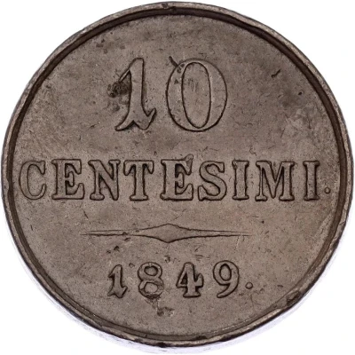 10 Centesimi - Francis Joseph I back