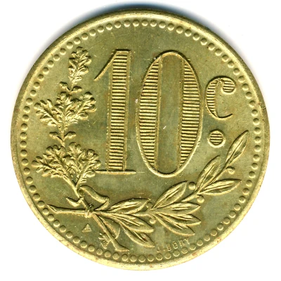 10 Centimes Alger Chamber of Commerce; Trial back