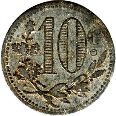 10 Centimes Alger Chamber of Commerce back