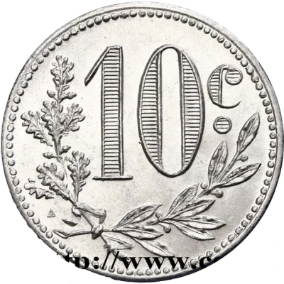 10 Centimes Alger Chamber of Commerce back