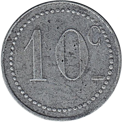 10 Centimes Chambers of Commerce Coinage back