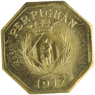 10 Centimes - Chambre Syndicale des Commerçants - Perpignan [66] Brass front