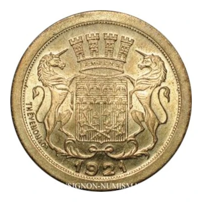 10 Centimes - Chambre de Commerce - Amiens [80] Gold plated Brass front