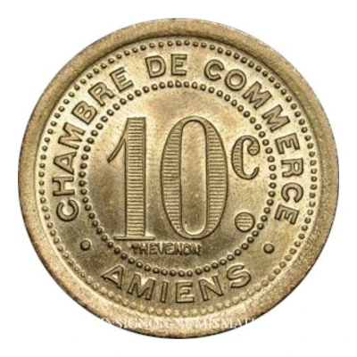 10 Centimes - Chambre de Commerce - Amiens [80] Gold plated Brass back