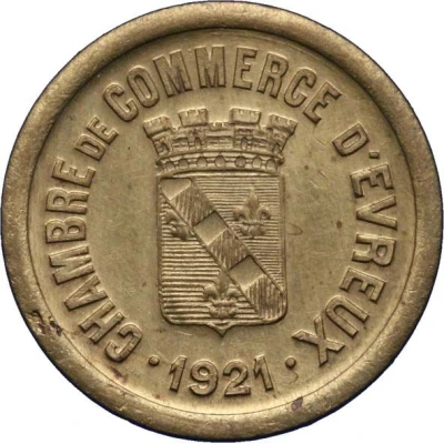 10 Centimes - Chambre de Commerce - Evreux [27] Brass front