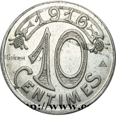 10 Centimes - Chambre de Commerce - Marseille [13] Aluminium Pattern back