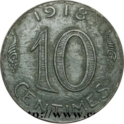 10 Centimes - Chambre de Commerce - Marseille [13] Zinc Pattern back