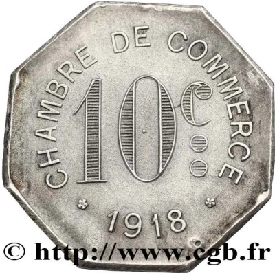 10 Centimes - Chambre de Commerce - Rouen [76] Silver back