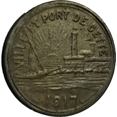 10 Centimes - City and Port of Cette Sète front